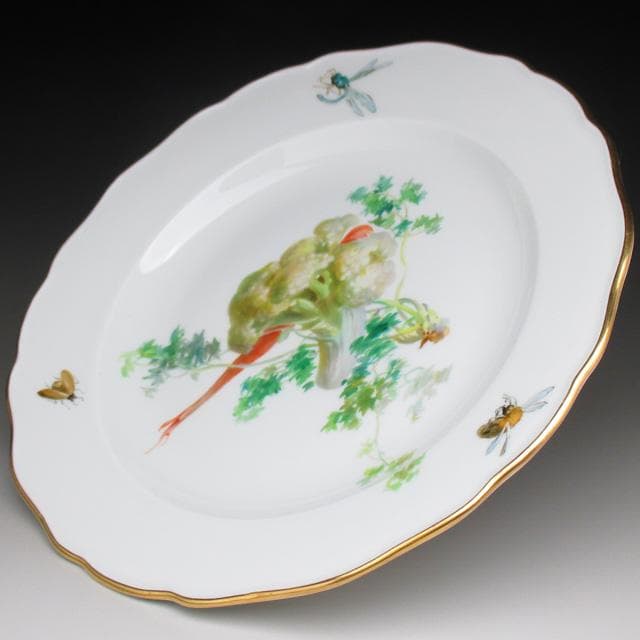 マイセン 野菜絵 プレート 25cm アンティーク 19世紀 一級品