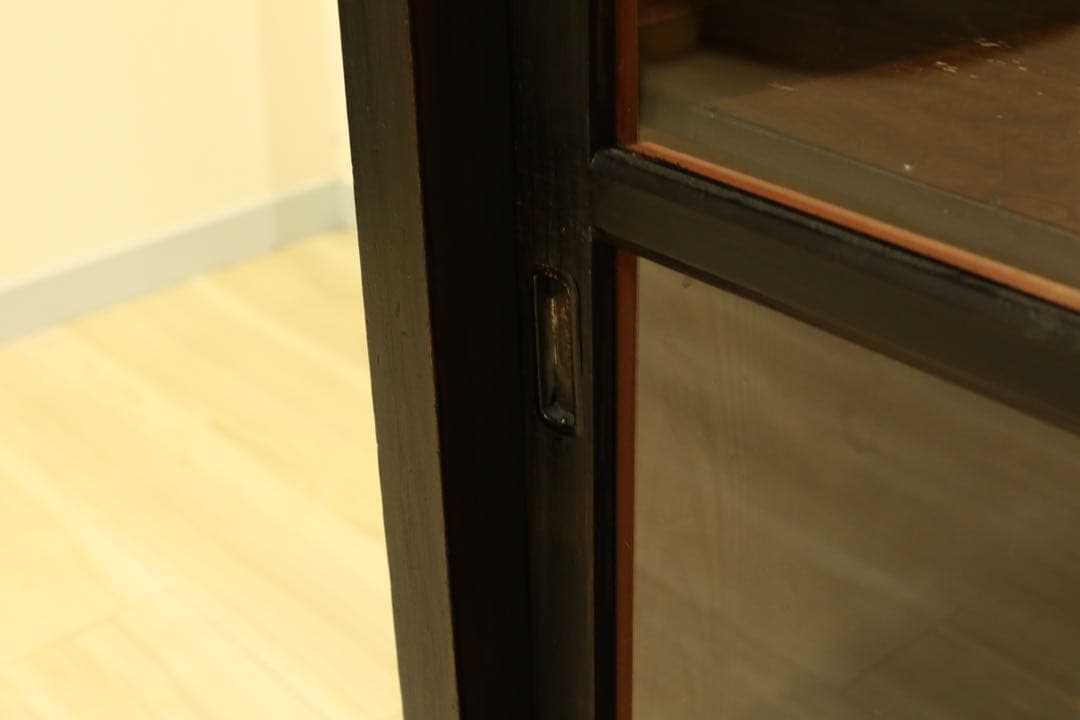 【アンティーク】ガラス戸収納棚