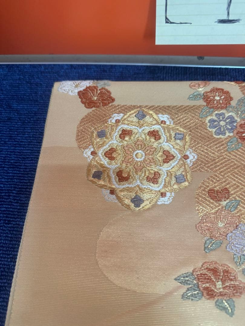 2680袋帯 古代彫金紋 西陣織 金糸　高級上質上品　約440cm 未使用