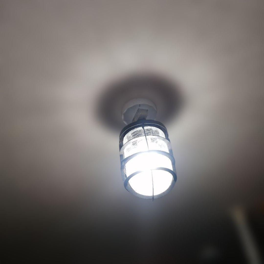 factory　船内レトロなアイアン×クラックガラスのシーリングライト　中古