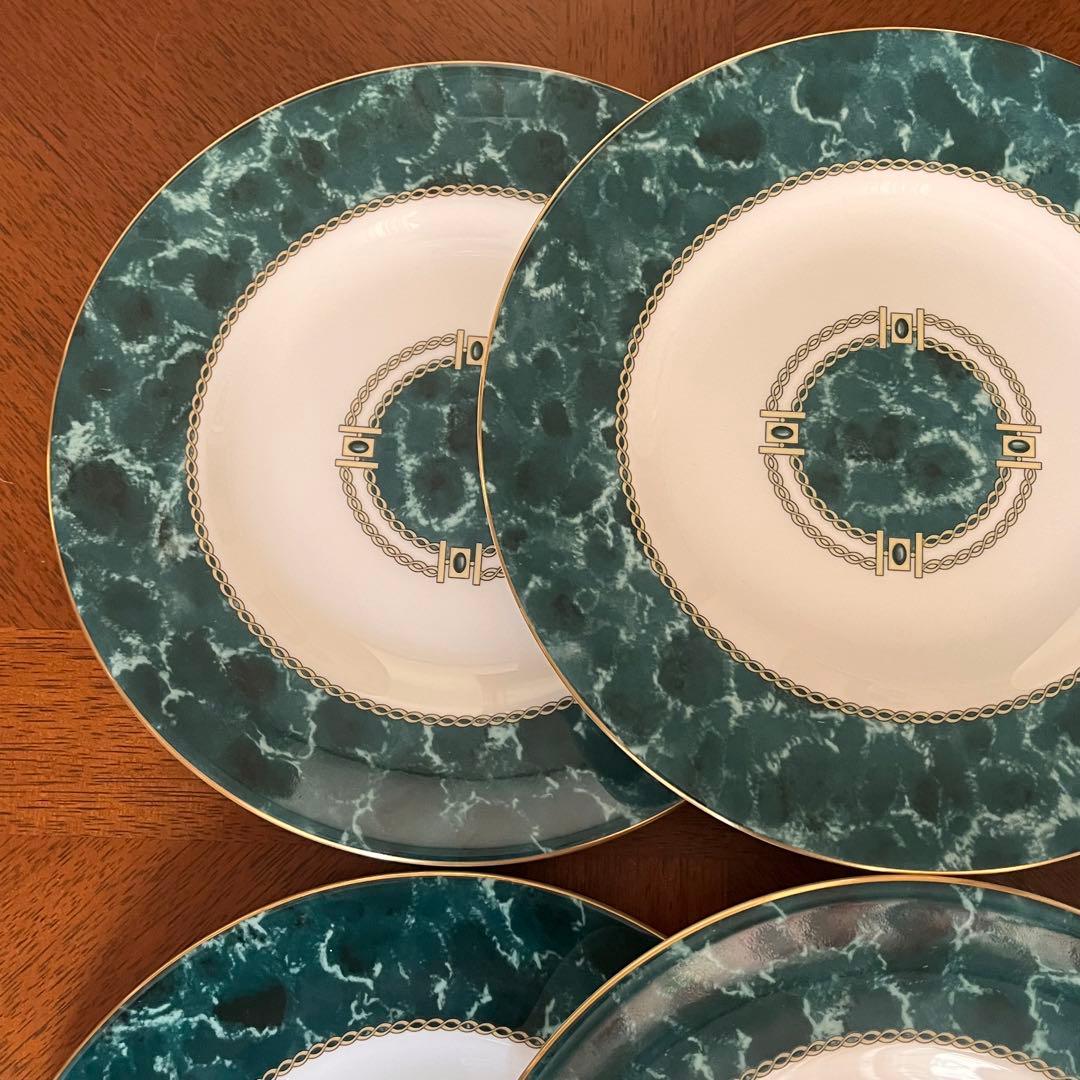 【希少品】英国製　ロイヤルウースター★メディチグリーン★デザート皿　6枚