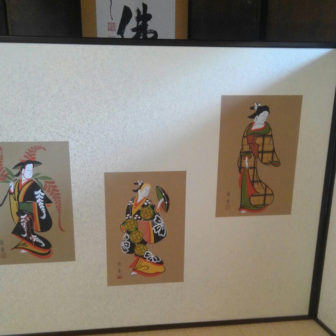 大津絵　風炉先屏風