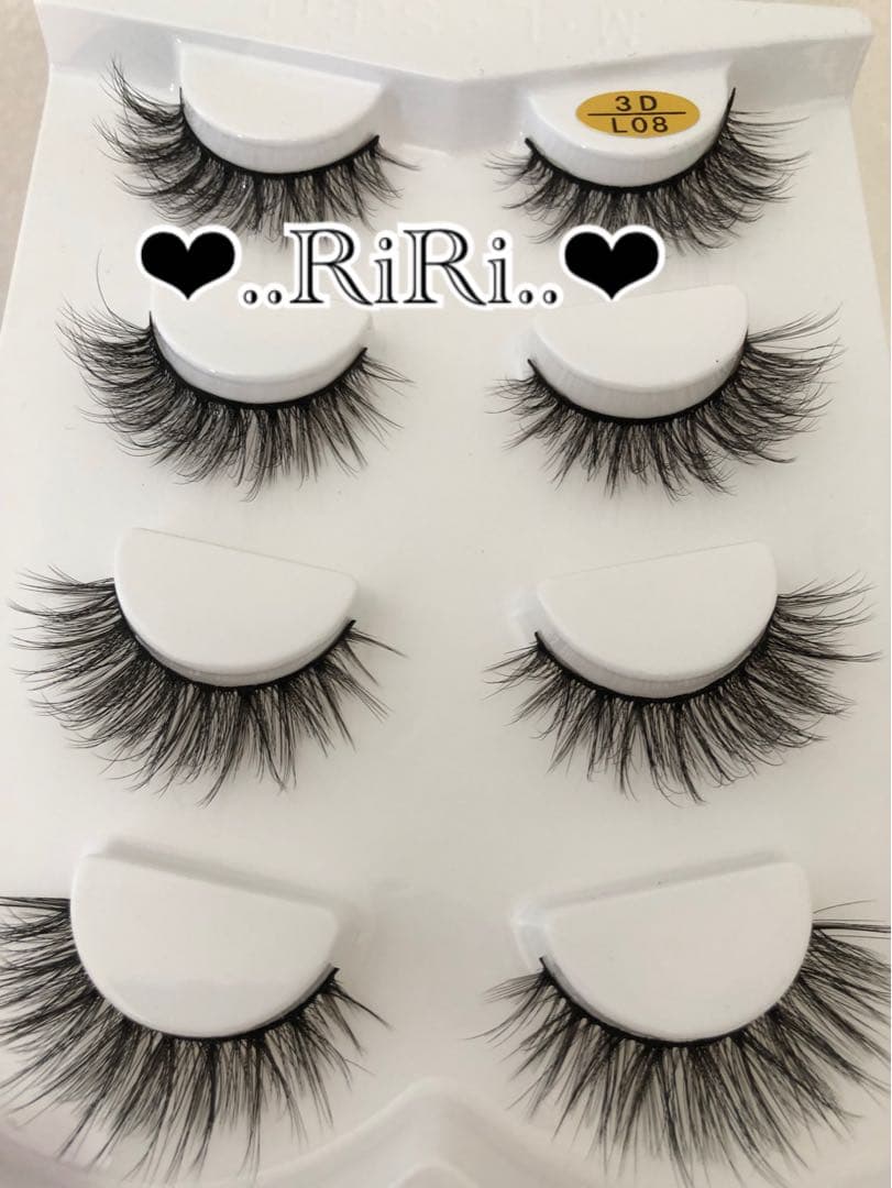 マツエク風❣️ふわふわ3d mink つけまつげ　柔らかミンク　4ペア