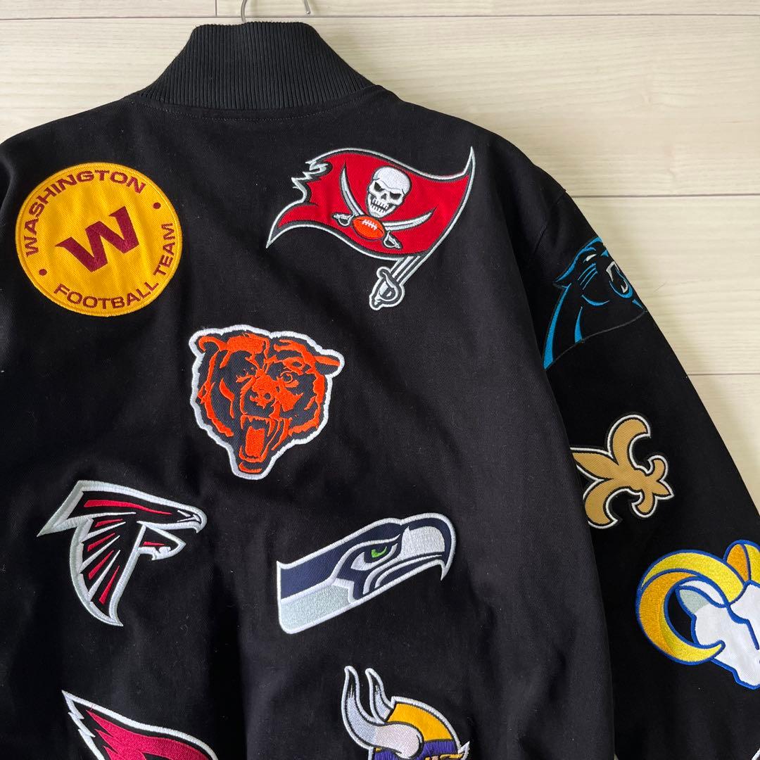 NFLチームロゴ刺繍スタジャン