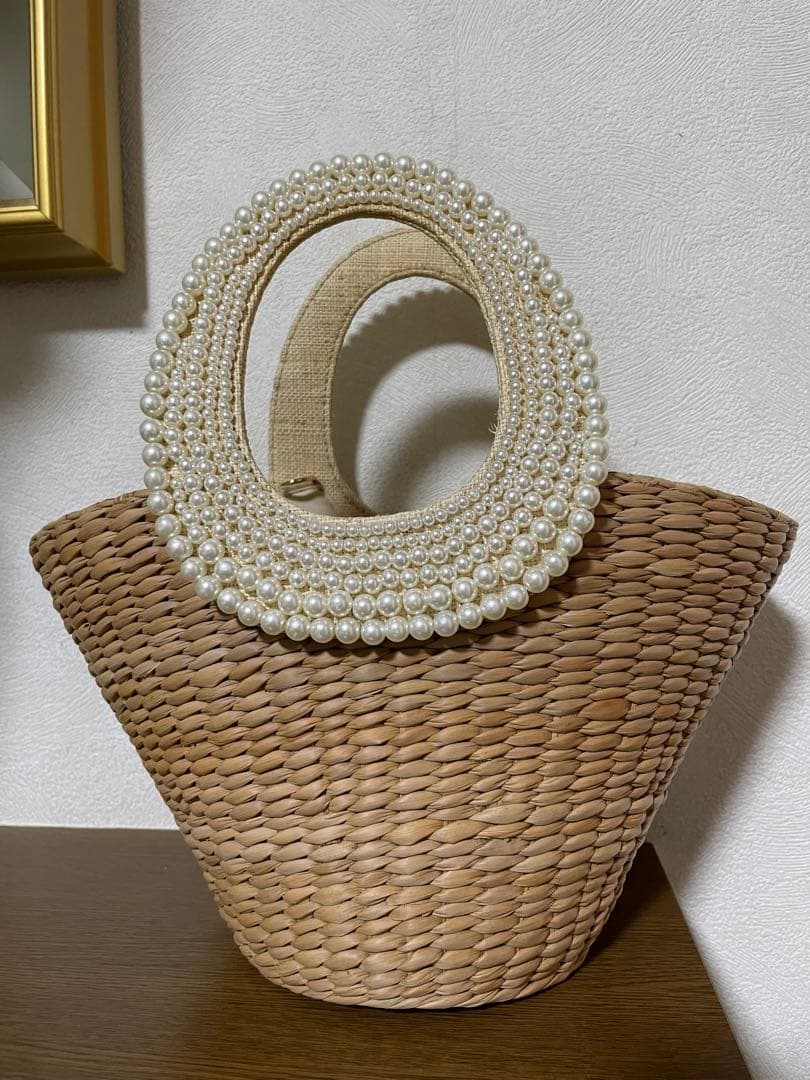 La boutique BonBon♡パールハンドルバスケットS チェーン付