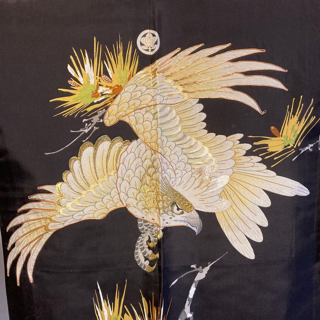 七五三　日本製　羽二重　宮参り　3点セット　5歳用　家紋あり