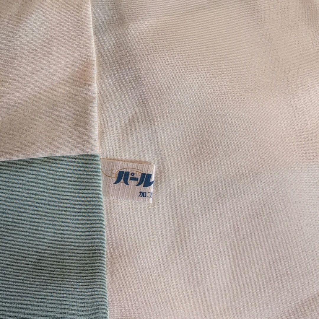 訪問着　フルセット　着物　正絹　淡い青緑　金彩加工　洋花　優美　爽やか　B2