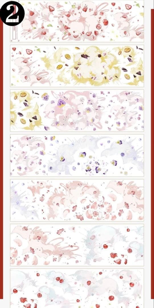 【F1】海外　10m巻　貝殻光マスキングテープ　背景系/装飾系/お花系