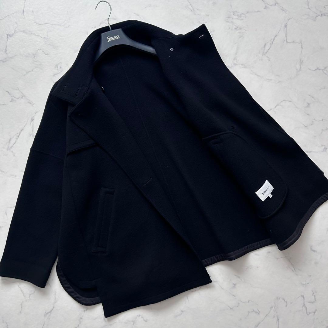 【美品】エンフォルド ソフトリバーケ ープコート 38 黒 レディース