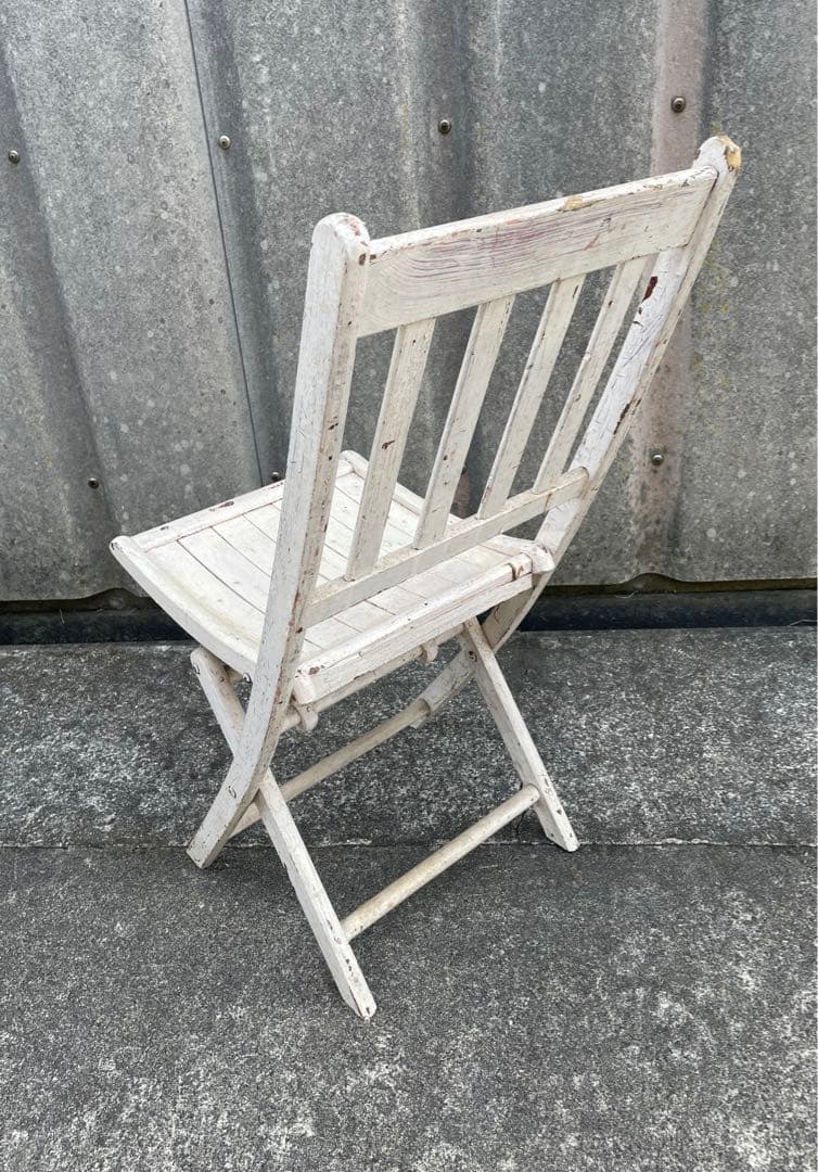 ビンテージ/フォールディングチェア/チェア/椅子/ナチュラルカラー/ホワイト