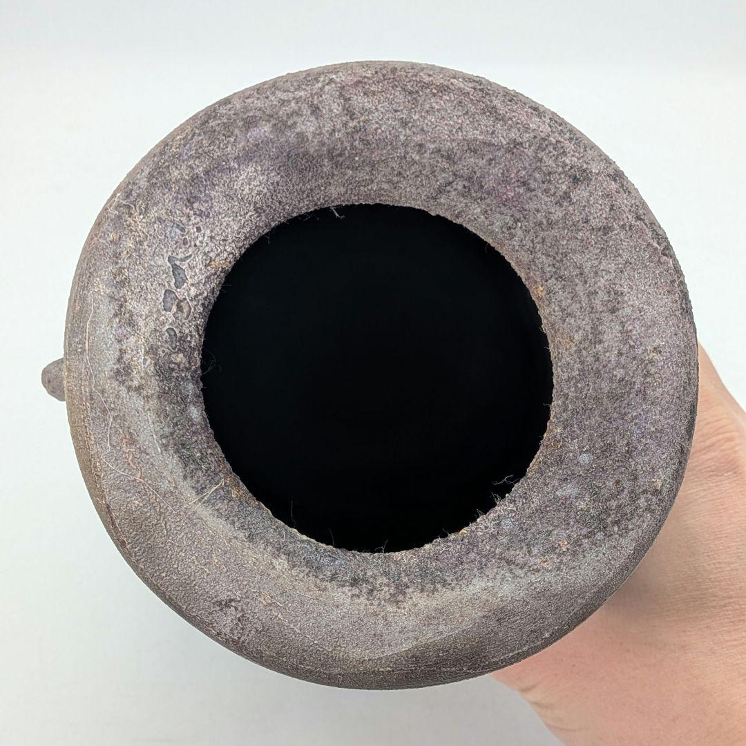 藤本道生 備前焼 窯変耳付花入 共箱共布栞 花器 フラワーベース 花瓶 花生