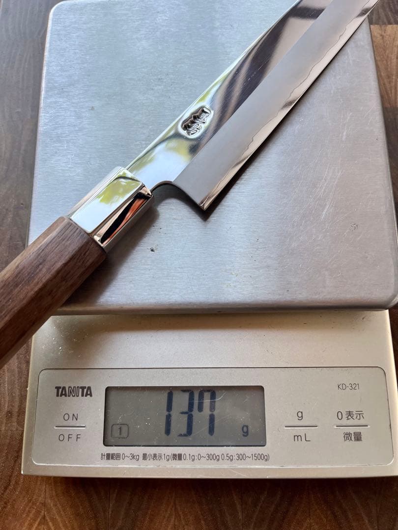 土佐打刃物 黒鳥鍛造工場 200mm 両刃 柳刃 刺身　包丁 銀三鋼 鏡面仕上