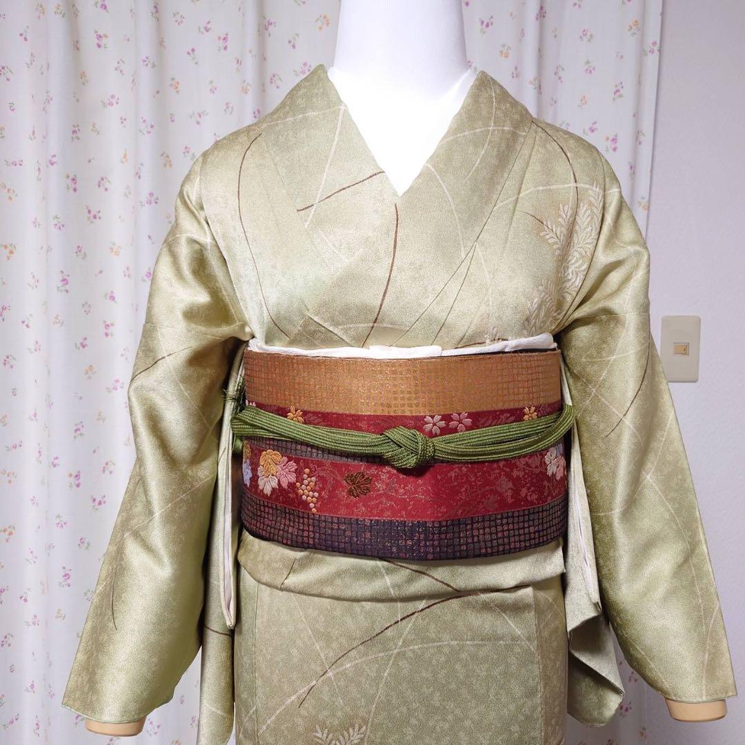 フ9977未使用近い　美品　袷　正絹　訪問着　フルセット