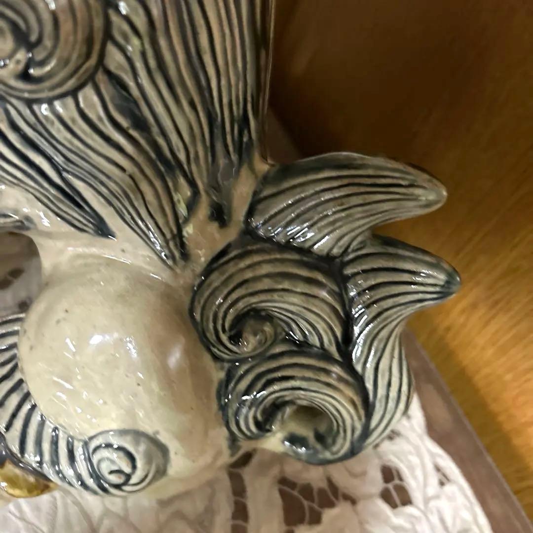 シーサー獅子の陶器像 2体セット