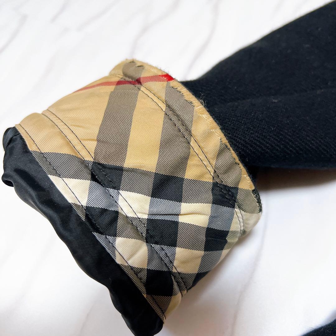 バーバリーブルーレーベル コート ダブル アンゴラ ベルト ノバチェック 38