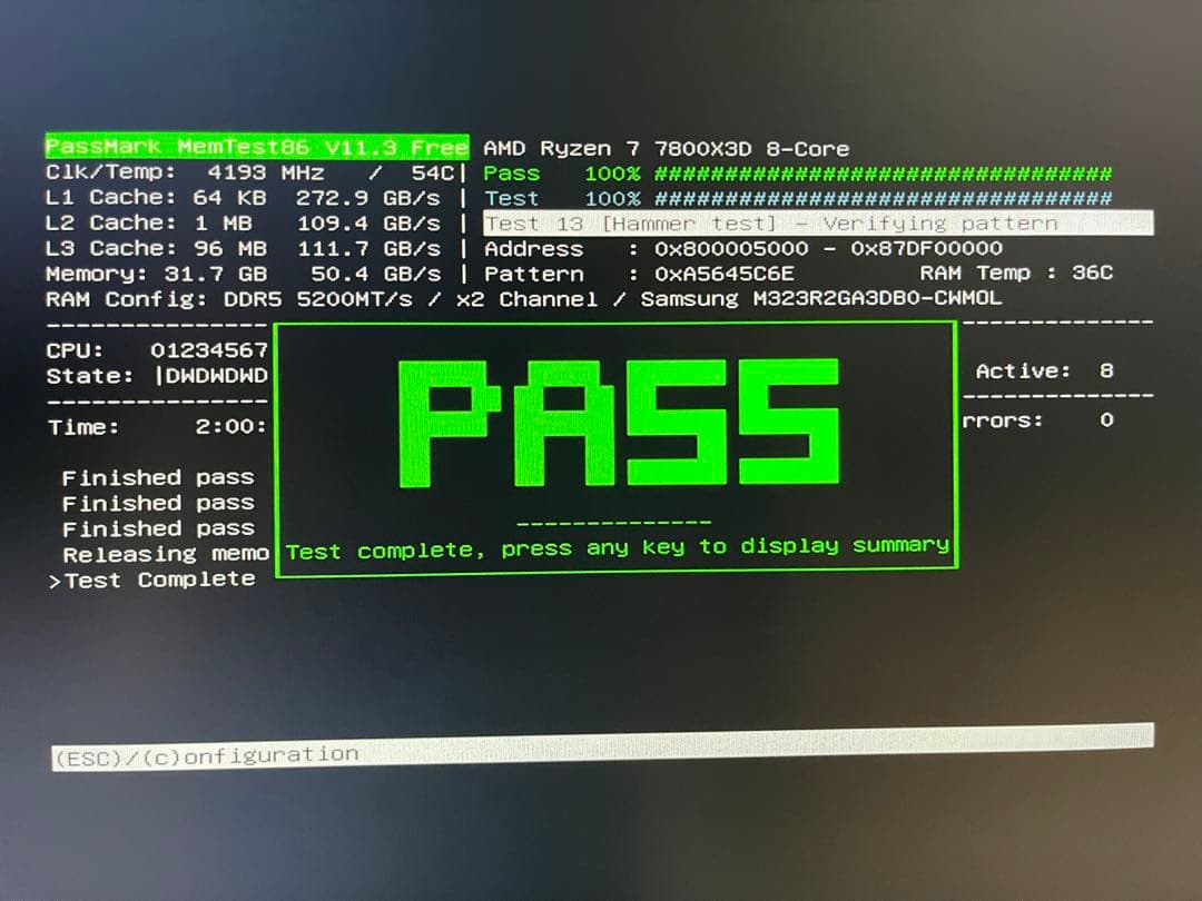 中古メモリ SAMSUNG DDR5-5600 16GBx2 UDIMM