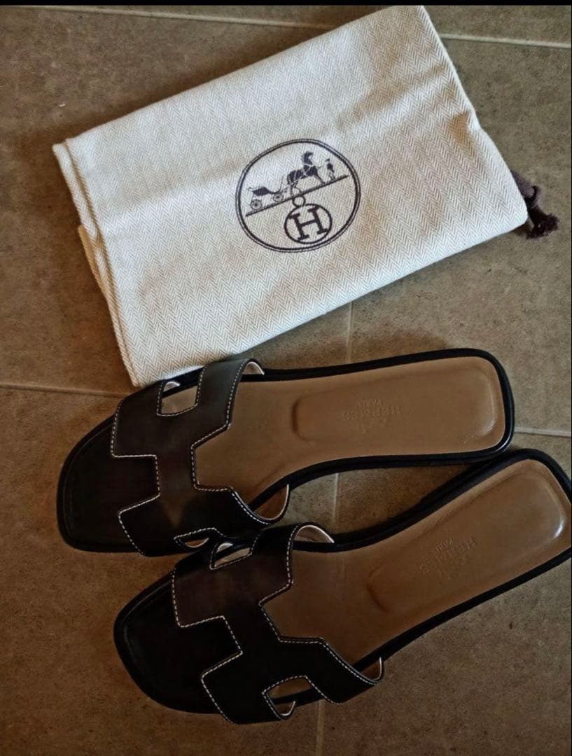 最終お値下げ！　 美品　HERMES　エルメス　オラン　ブラック　37