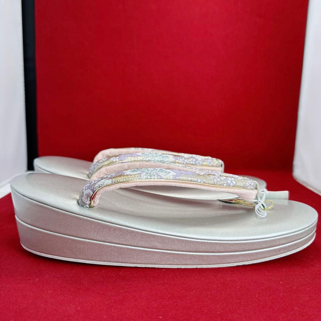 和装用バッグと草履セット　新品未使用　美品　ゴールド　桜　成人式　結婚式