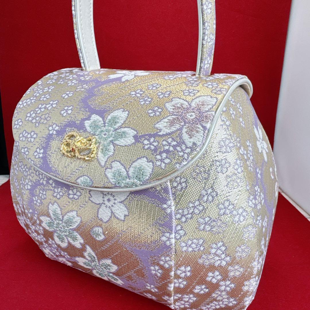 和装用バッグと草履セット　新品未使用　美品　ゴールド　桜　成人式　結婚式