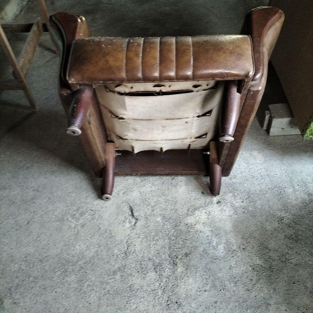 昭和レトロ茶色合成皮革 1人掛けソファ、2個ペア