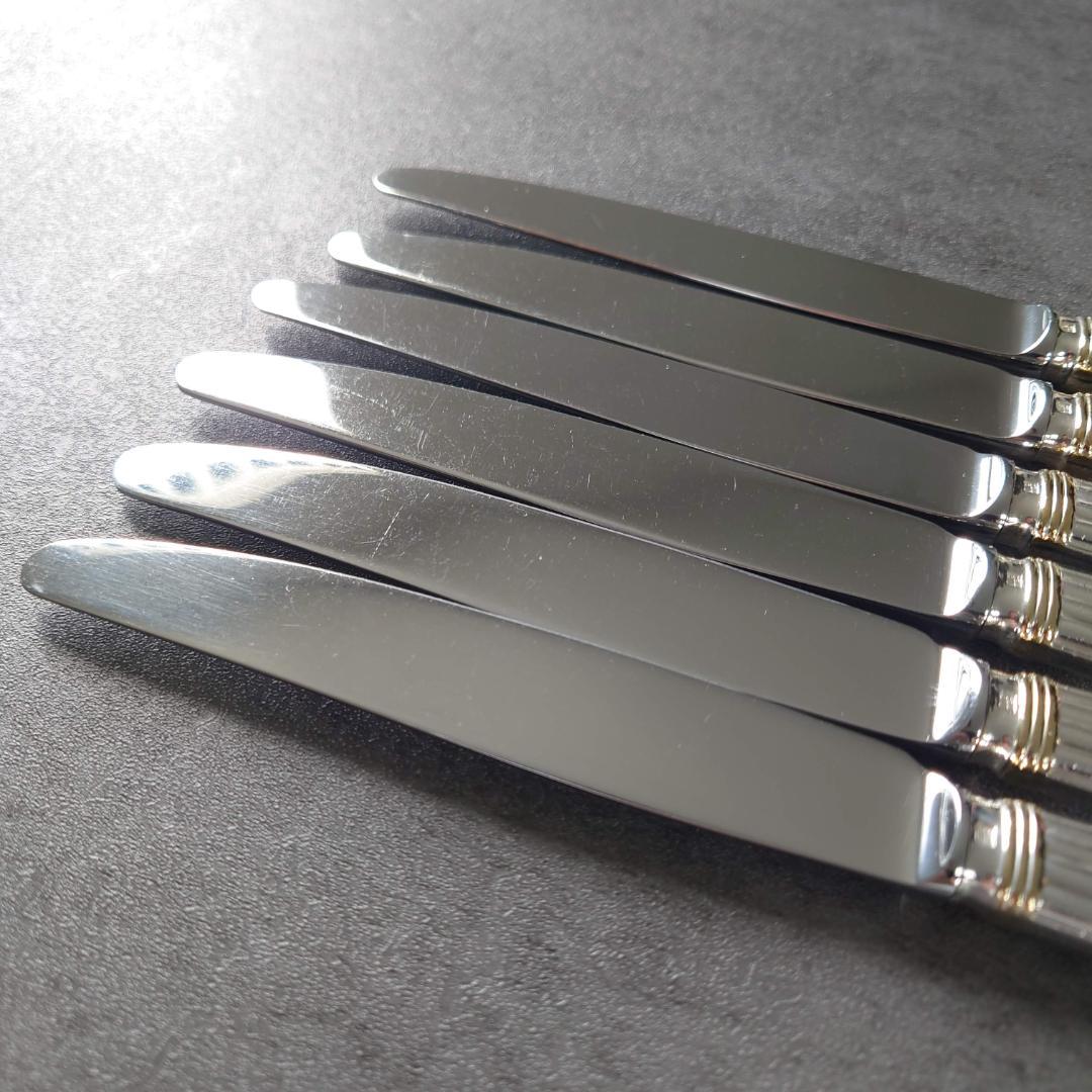 格安 希少 クリストフル アリアゴールドリング デザートナイフ 6点