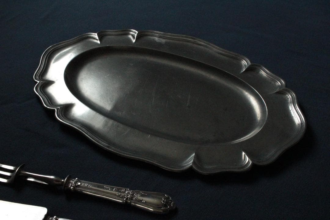 エタンオーバルプレート大/フランスアンティークアクセサリートレイ