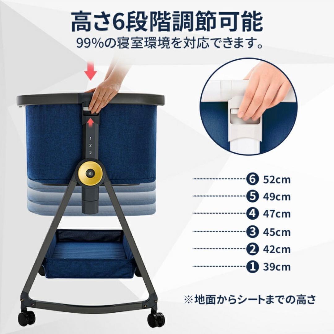 【美品】hzdmjベビーベッド　カーキ