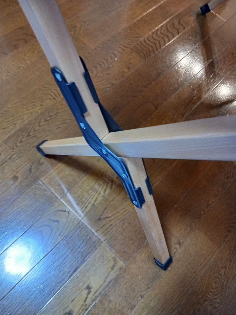 【美品】Hilander ウッドロールトップテーブル 90×70×60cm