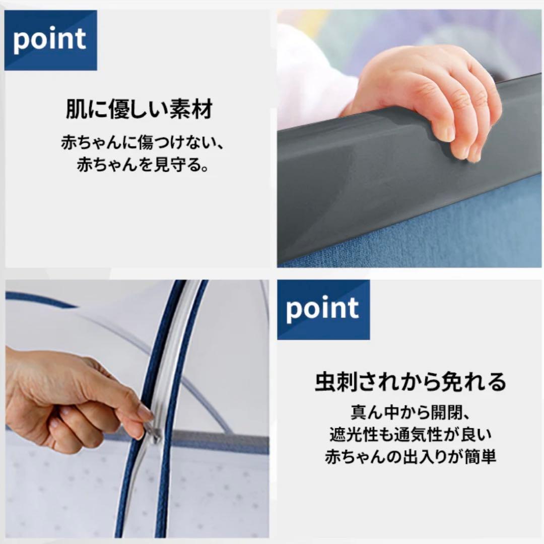 【美品・付属品完備】HZDMJベビーベッド グレー 折りたたみベビーベッド