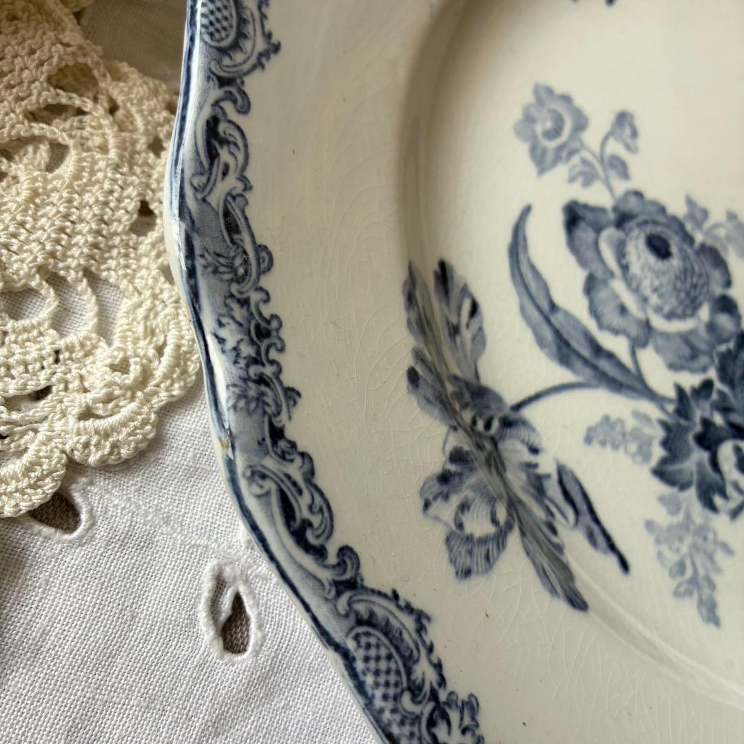 Sarreguemines フランス　アンティーク　プレート fontanges