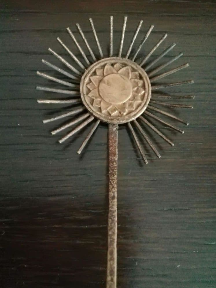 逸品　仏教美術　光背　放射光　古銅　江戸明治期　オブジェ　和骨董　アンティーク