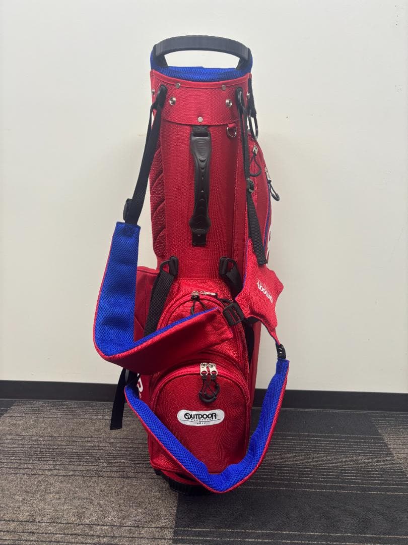 OUTDOOR PRODUCTS スタンド式キャディバッグ レッド