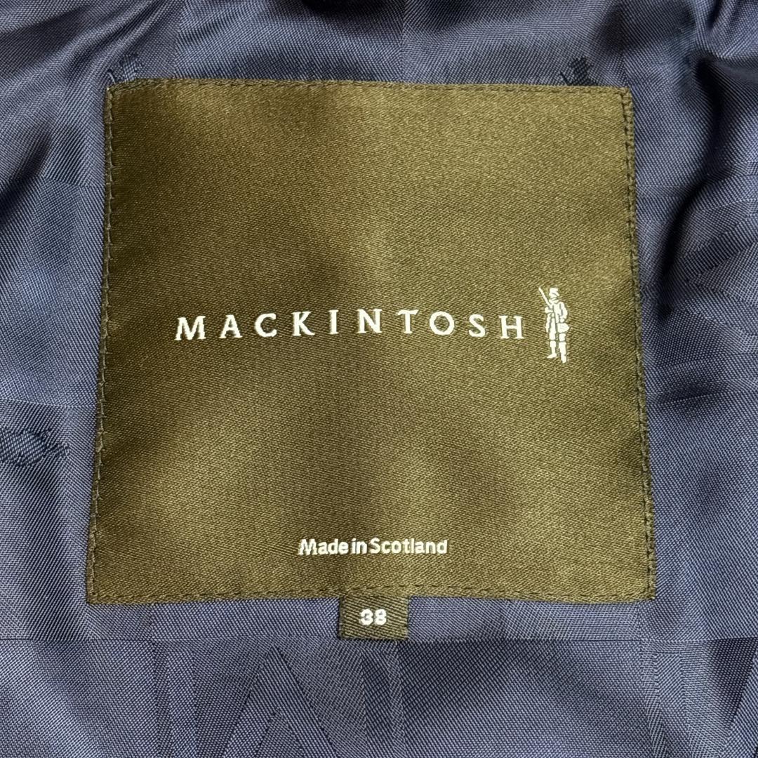 美品 スコットランド製 マッキントッシュ ダブル ウールコート 38 ネイビー