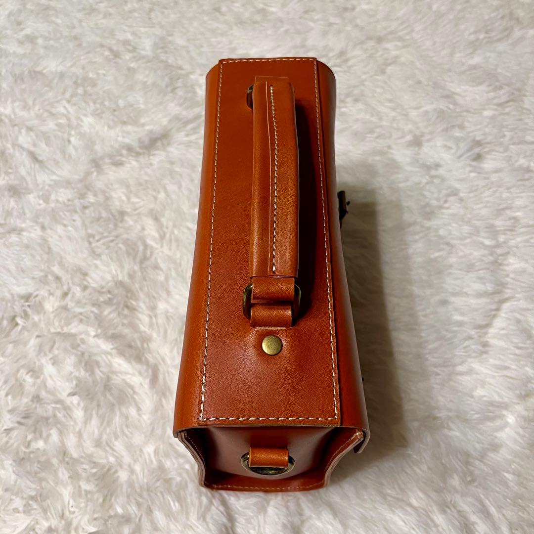 【新品】イタリアンレザー　ショルダーバッグ Wフラップ キャメル　本革　2way