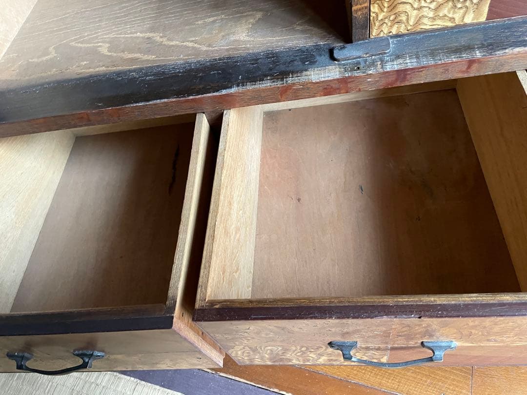 すりガラス アンティーク 昭和 レトロ キャビネット 食器棚 収納棚 本棚