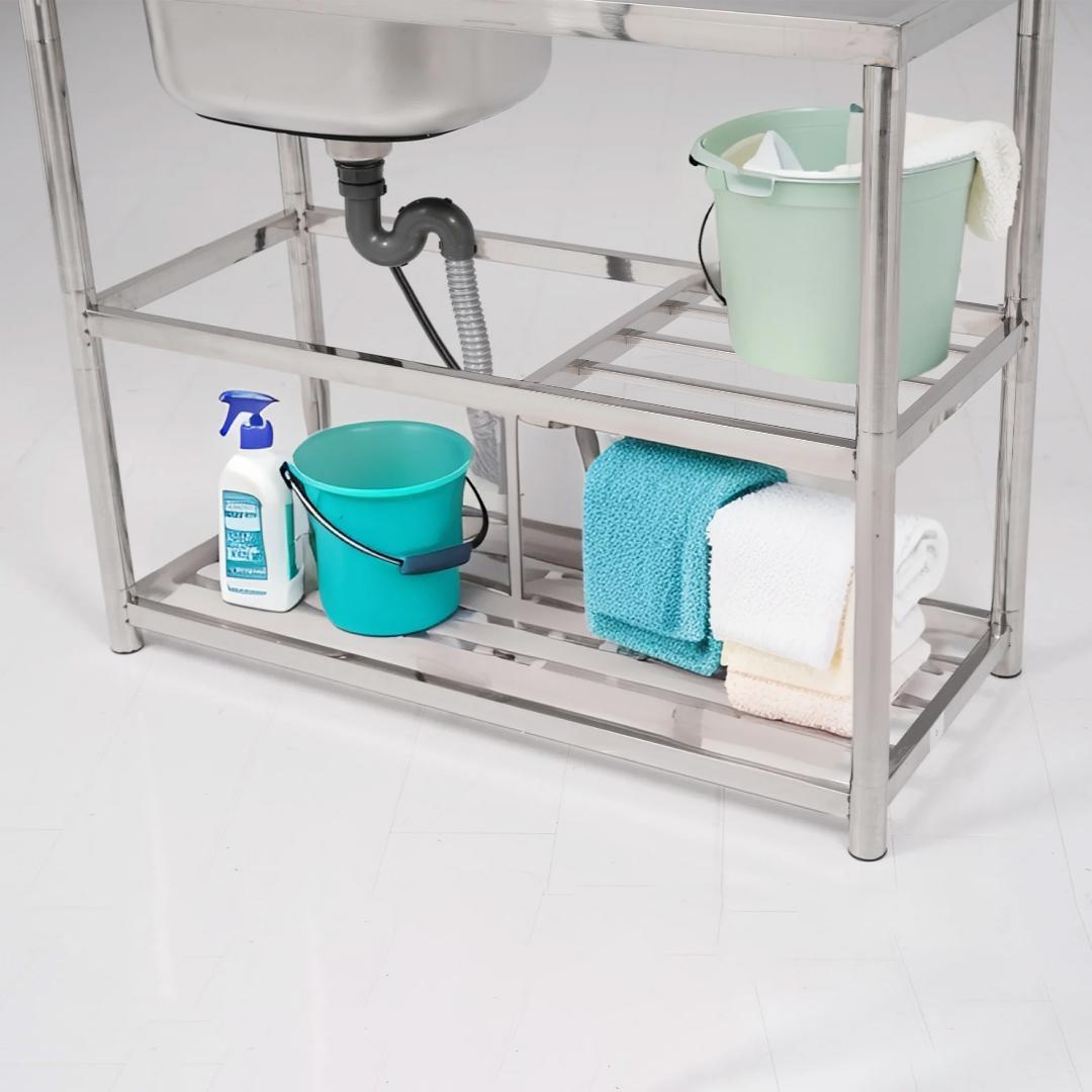 【幅100cm】屋外 流し台 ステンレス製 ガーデンシンク 作業台 キッチン台所