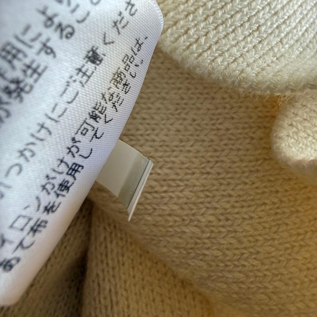 シルク素材　マスターバニー　ニット　M〜L相当　オフホワイト　ハーフジップ　4