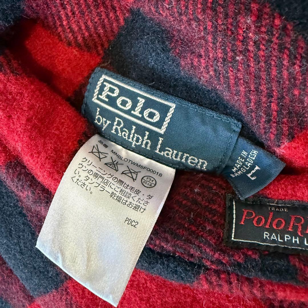 希少■ポロラルフローレン【L】リバーシブル ダウンベスト レザー ブラック 古着