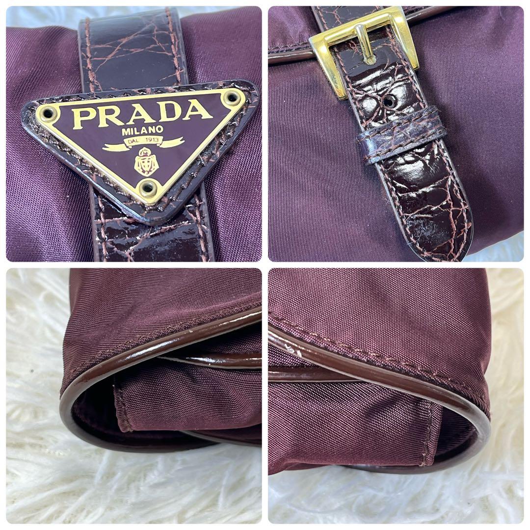 超希少✨ プラダ ウエストポーチ ボディバッグ 三角プレート クロコ ナイロン