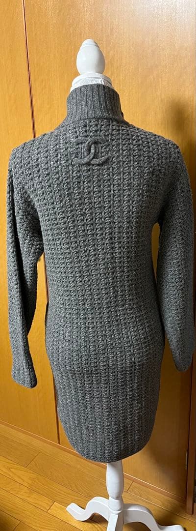 CHANELシャネル　ロングカーディガン　ワンピース　グレーレア品