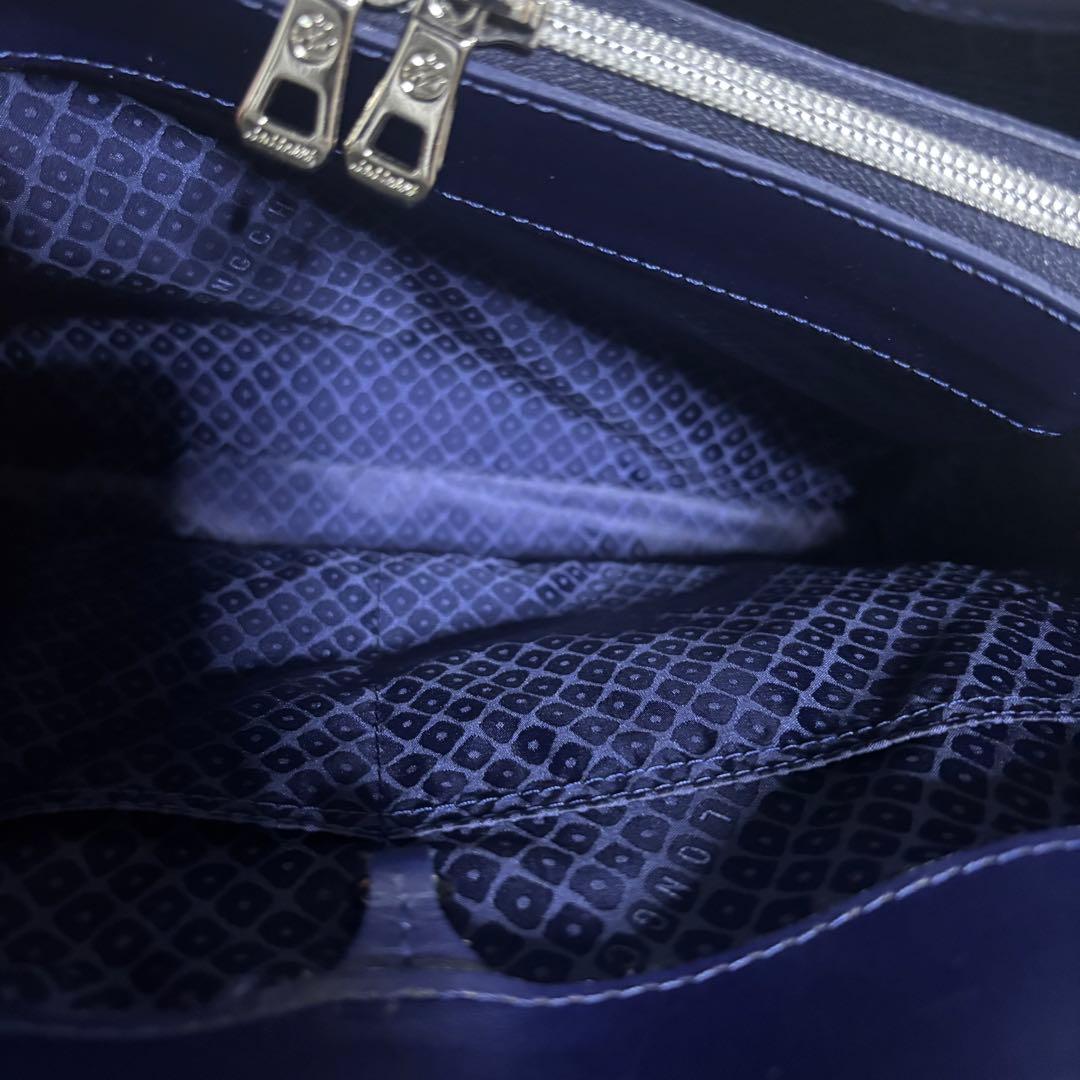 【極希少】ロンシャン オノレ2wayレザー ショルダーバッグ ハンド ネイビー