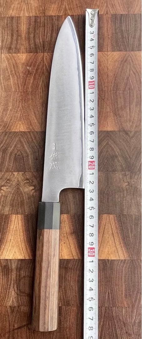 佑成 SG2 粉末ハイス鋼 牛刀　240mm 包丁　 紫檀柄　鞘付　霞仕上げ