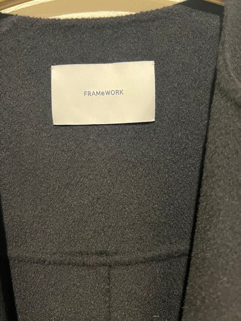 FRAMeWORK ダークネイビーリバーコート 36サイズ