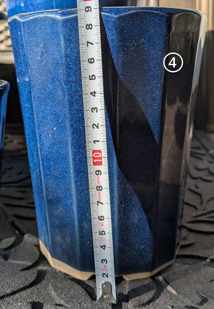 ★青い陶器製植木鉢8個セット