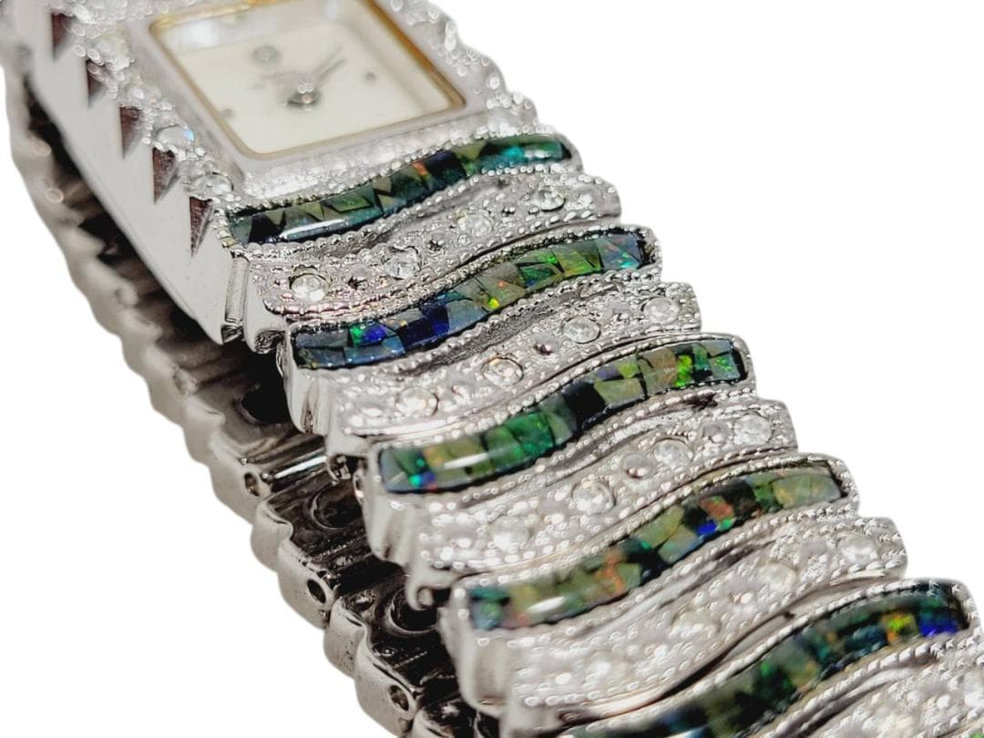 HeleneDEMICHELヘレンミッシェル925SILVERシェル文字盤腕時計