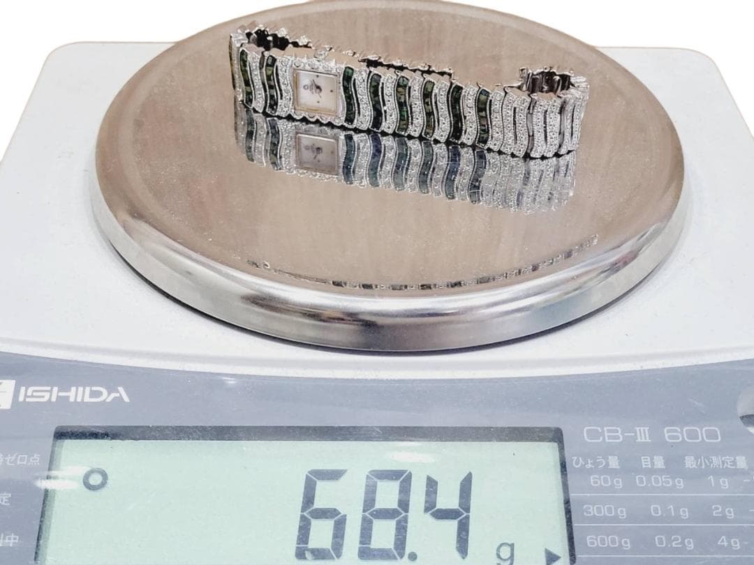 HeleneDEMICHELヘレンミッシェル925SILVERシェル文字盤腕時計