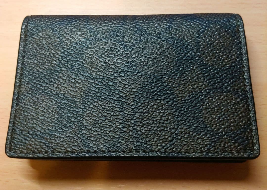 新品未使用 COACH シグネチャー ブラウン×ブラック レザー 名刺入れ