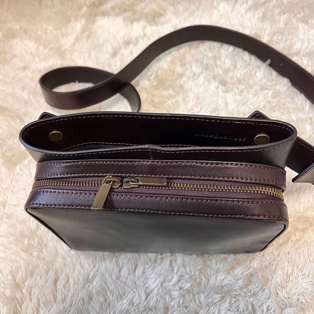 マザーハウス アンティークソラ2 ダークブラウン　ショルダーバッグ　ボディバッグ