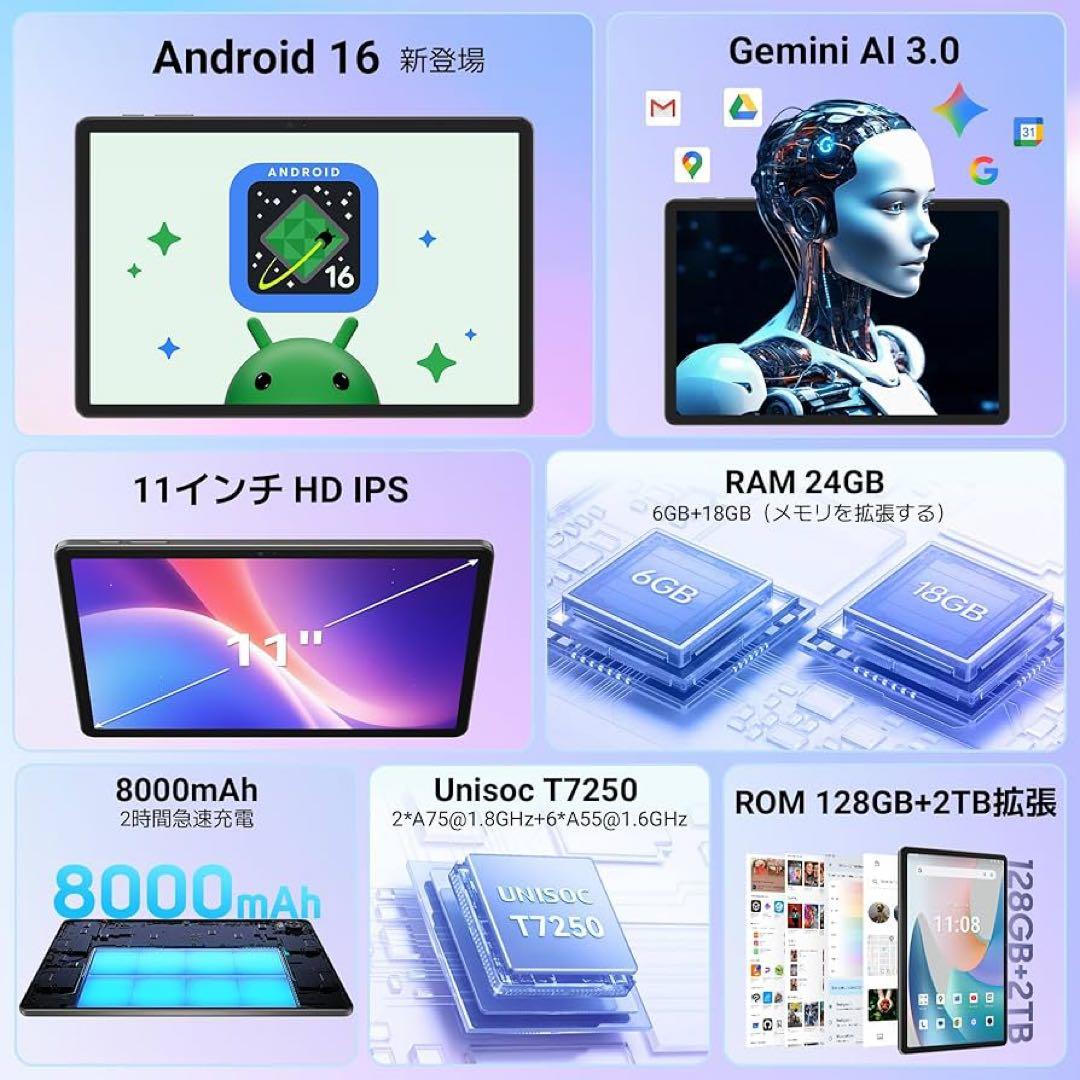 Tabwee T50 アンドロイドタブレット Wi-Fiモデル　顔認識