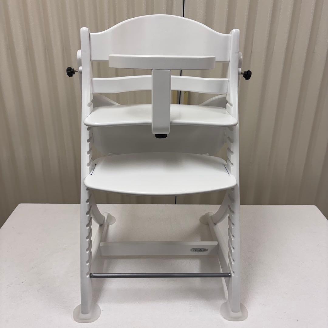 除菌清掃済☆美品☆　大和屋　すくすくチェアイーエヌ　テ―ブル＆ガード付　ホワイト